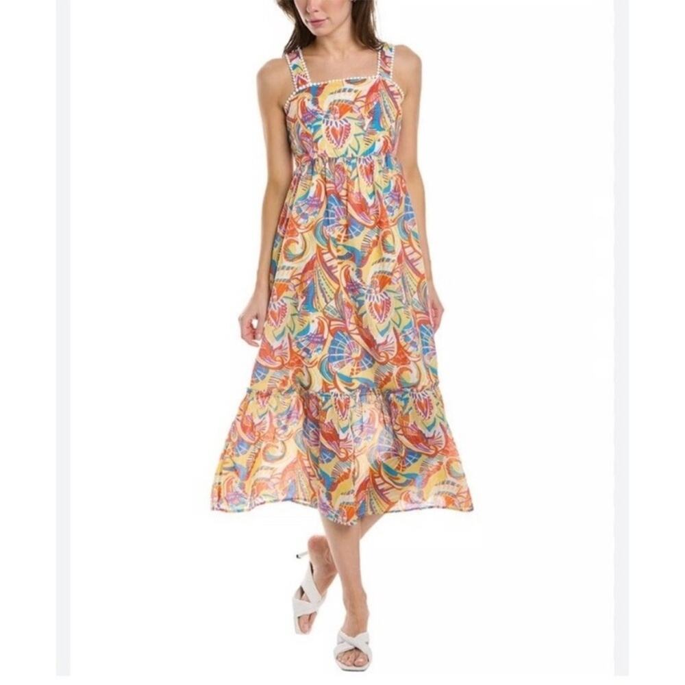 Jude Connally Everly Cotton Printed Midi Dress Size Small Style # 107507